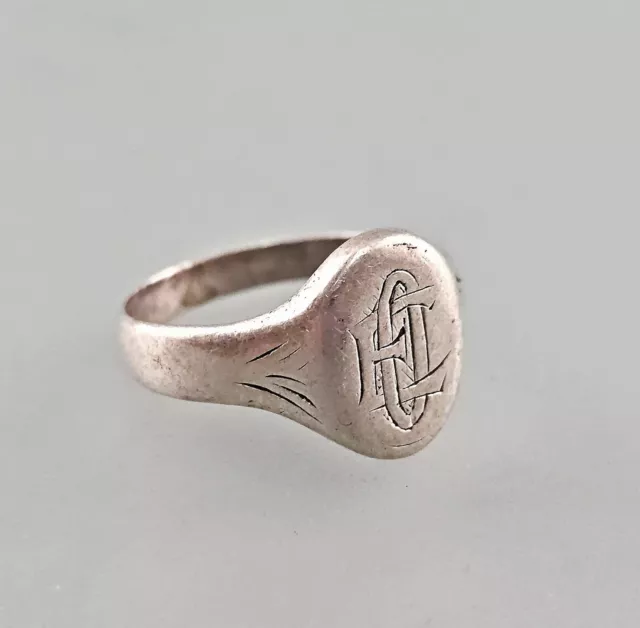 a-9225057-d Silberner Siegel-Ring 900er Silber 4,3 g Monogrammgravur Gr. 57