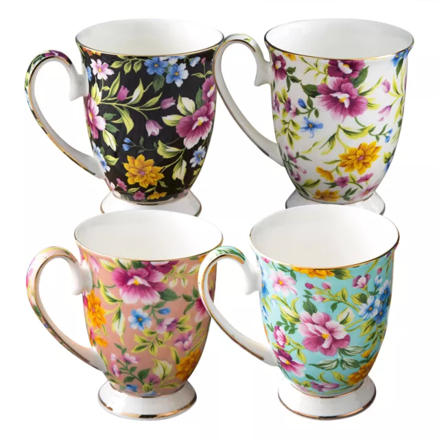 Floral Coffee Tea Milk Mugs Large Capacity Ceramic Breakfast Water Porcelain Cup