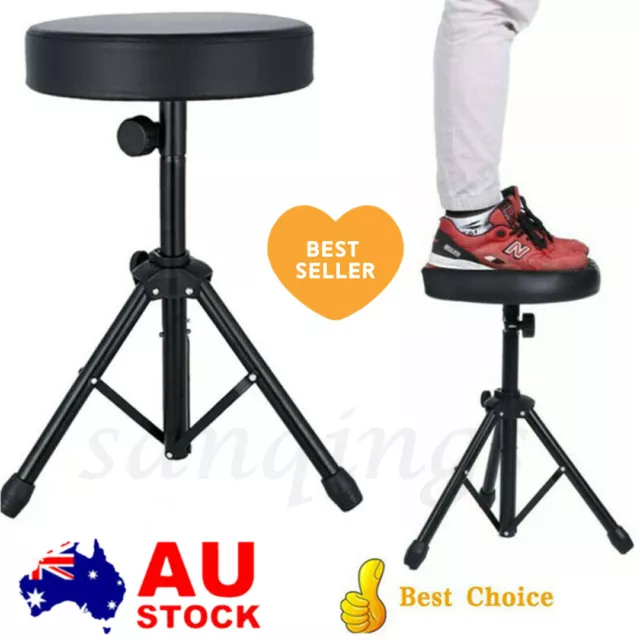 Universal Drum Stool Throne Piano Guitar Keyboard Chair Thick Double Pad Seat AU