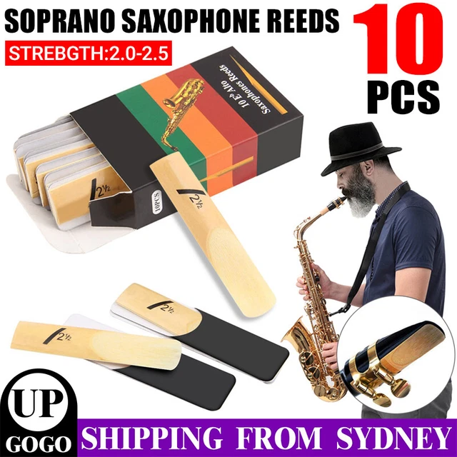 10pcs Saxophone Reeds Alto Sax Reed Sax Bamboo Reeds Strength 2.0 2.5 AU Stock