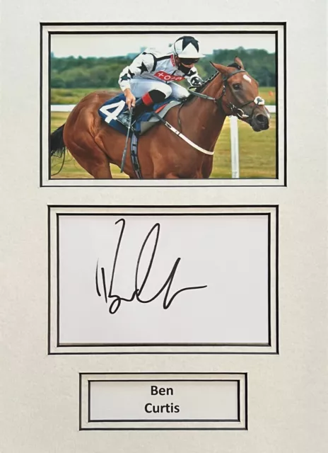 Ben Curtis Hand Signed A4 Mounted Photo Display Horse Racing Autograph