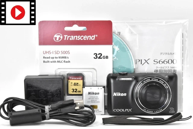 Nikon COOLPIX s6600 ブラック　美品 NIKON COOLPIX S6600 VARI-ANGLE LCD, 16MP WIFI Black Superb