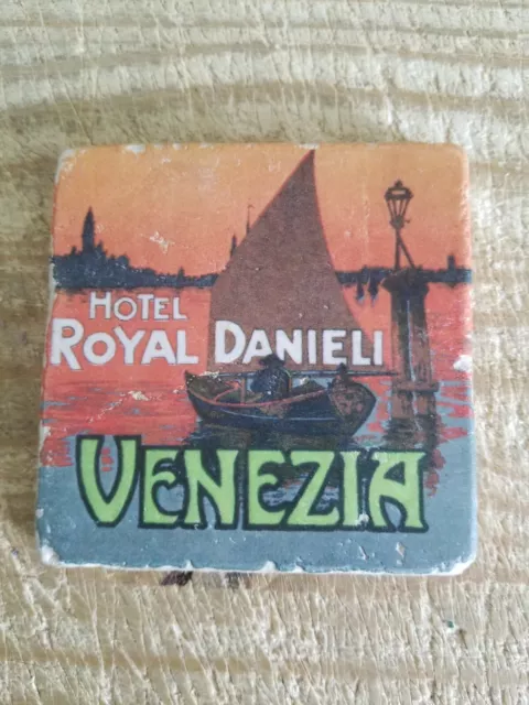 Authentic Vtg Hotel Royal Danieli,Venezia Ceramic Coaster.check Photos For Condi