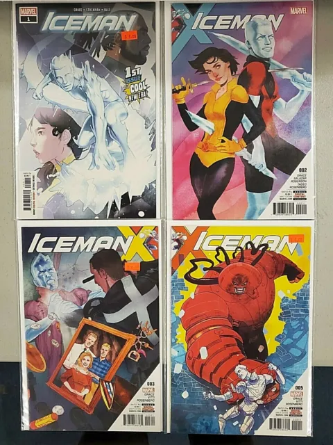 Iceman Lot of 4 #1,2,3,5 Marvel (2017) NM 1st Print Comic Books