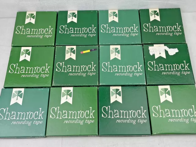 SHAMROCK Analog Reel to Reel Magnetic Recording Tape Lot x12 Tensilized 5" Boxes