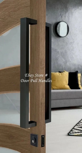Square Pull Long Door Handle Entry Modern Pulls 304 Stainless Steel Rectangular