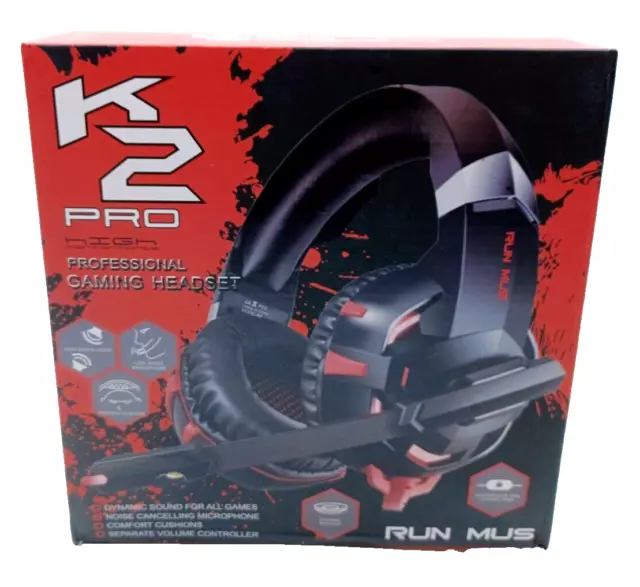 Auriculares profesionales para juegos de alto rendimiento Run Mus K2 Pro