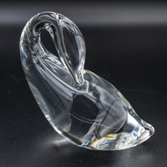 Steuben Glass Crystal #8344 Goose Preening Bird Paperweight Figurine 3 5/8" H