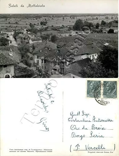Cartolina Saluti da Mottalciata, panorama - Biella
