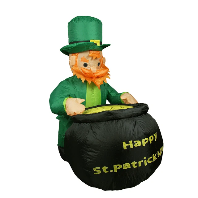 Northlight 4' Lighted Pot of Gold Leprechaun St. Patrick's Day Outdoor Decor