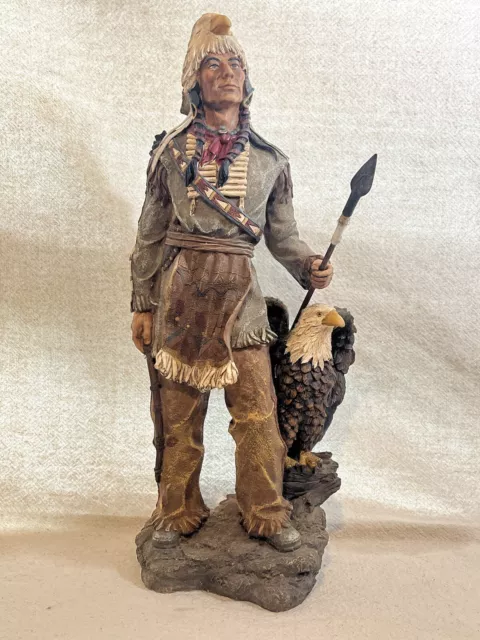 16.75" Inch Native American Warrior Eagle Western Statue Figurine Young’s Inc
