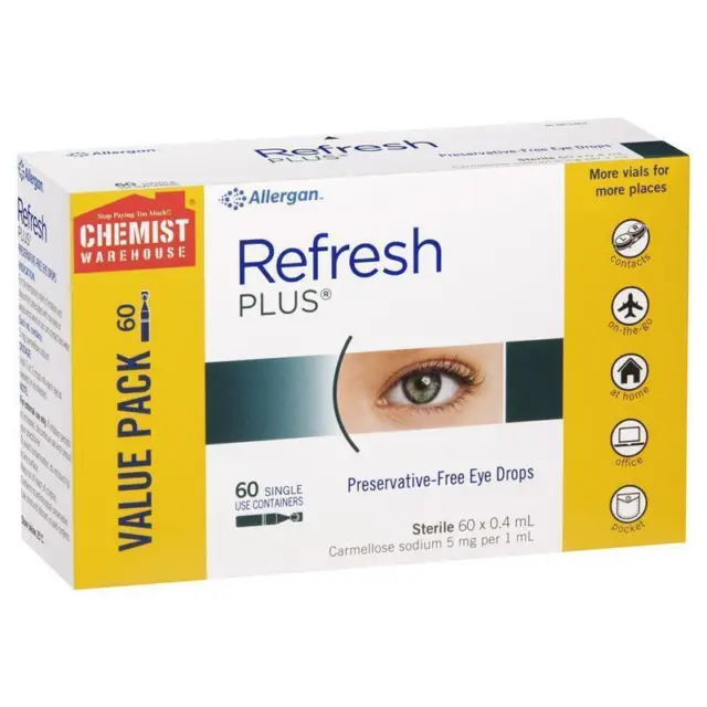 Refresh Plus Eye Drop 0.4ml 60 Vials Exclusive Pack