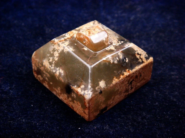 Old Nephrite Jade Stone Carved Square Shaped Seal Paperweight #10162301 3