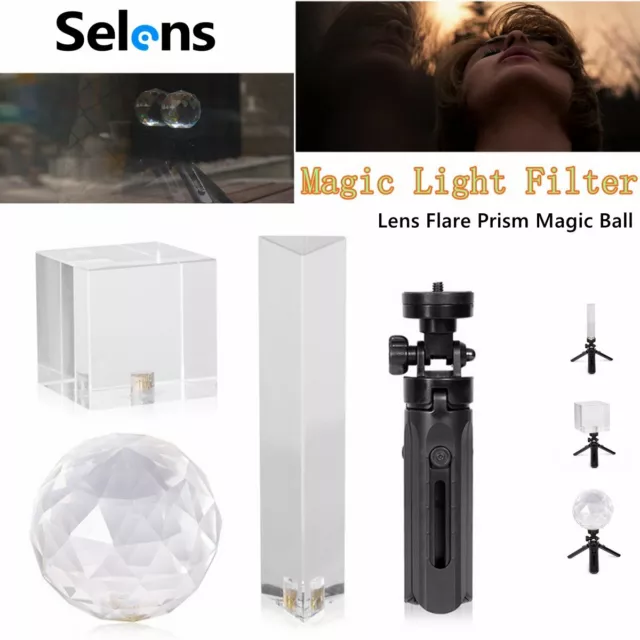 Vlog Photography Lens Flare Prism 1/4'' Hole Optical Crystal Magic Ball Kit