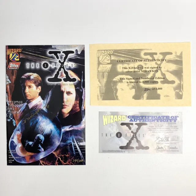 Wizard Presents: The X-Files #1/2 1996 Topps Comic Signed With Coa
