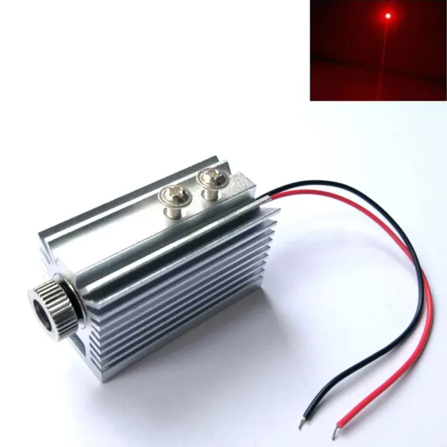 Focusable Dot  200mW 650nm Red Laser Diode Module LED Light 12x45mm Heatsink