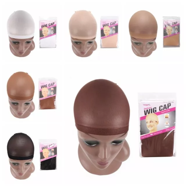 2Pcs Invisible Wig Cap Elastic Hair Net Stocking Wig Caps  for Making Wigs