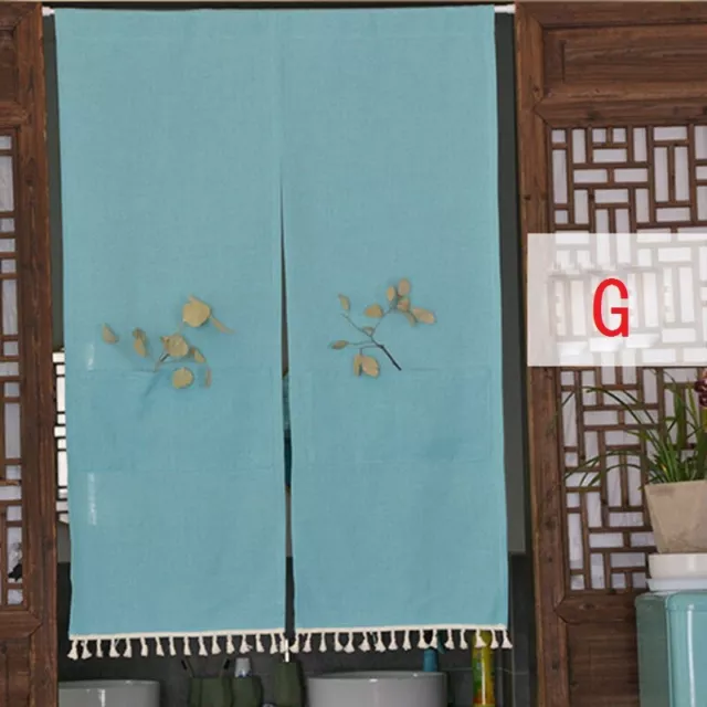 Japanisch Noren Türvorhang Heim Türöffnung Zimmer Organizer Taschen Quaste Solid
