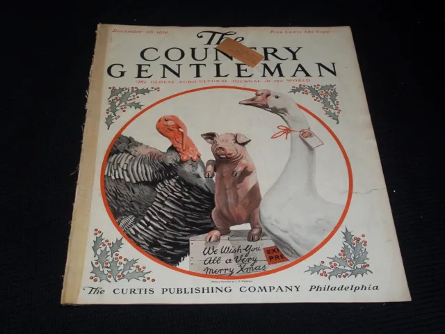 1914 December 26 The Country Gentleman Magazine Illustrated Cover Art - E 2858