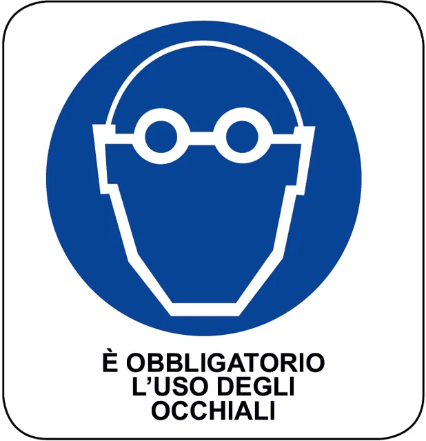 Segnale Di Obbligo Per L'uso Di Occhiali O Schermo, Con Inchiostri UV Sekureco 8422838034910