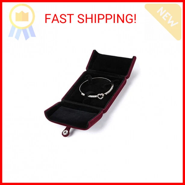 MDLUU Velvet Bracelet Box, Double Open Jewelry Gift Box, Bangle Holder Case for