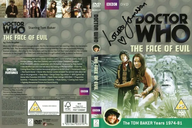 Doctor Who: The Face of Evil DVD Cover Signed by LOUISE JAMESON