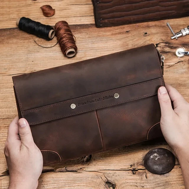 Sacoche Homme En Cuir Véritable - Sac Bandoulière Ou Poitrine, Multiples Poches, Réglable - Idéal Quotidien, école, Voyage
