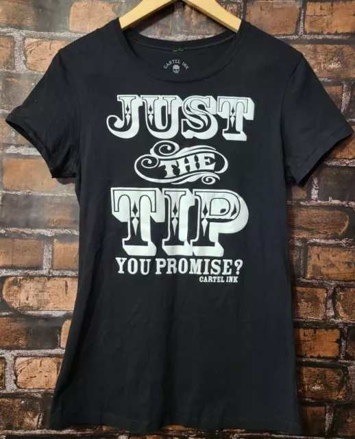 Cartel Ink Women's Just The Tip T-shirt Tee XL Black White Tattoo Short Sleeve