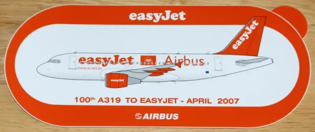 EasyJet (UK) Airbus A319 100th Delivery Airline Sticker