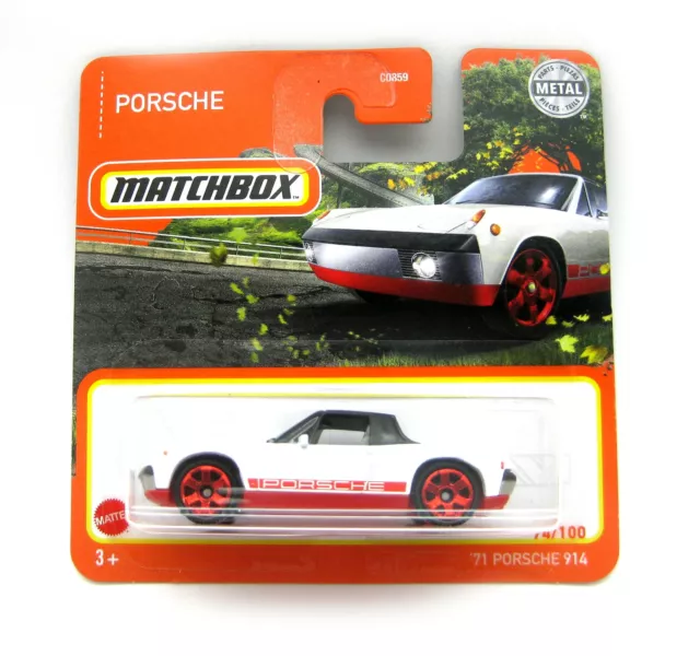 Matchbox ´71 Porsche 914 weiß-schwarz-rot 1:64