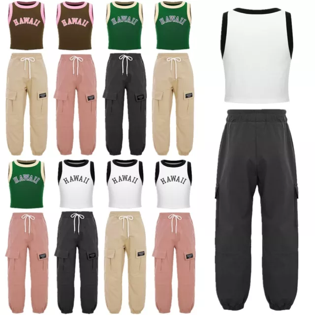 Tuta sportiva pantaloni da ballo cargo canottiere atletiche tuta jogger bambini di strada 2