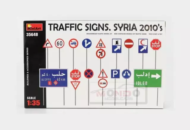 1:35 Miniart Accessories Segnali Stradali Traffic Signs Syria 2010 Kit MA35648 M