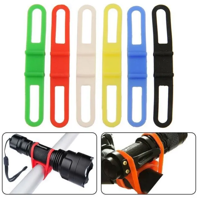 5XBicycle Bike Torch Flashlight Mobile Phone Holder Silicone Universal 2