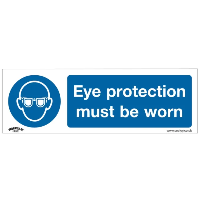 Sealey Safety Sign Eye Protection Must Be Worn Self-Adhesive Vinyl Pack of 10