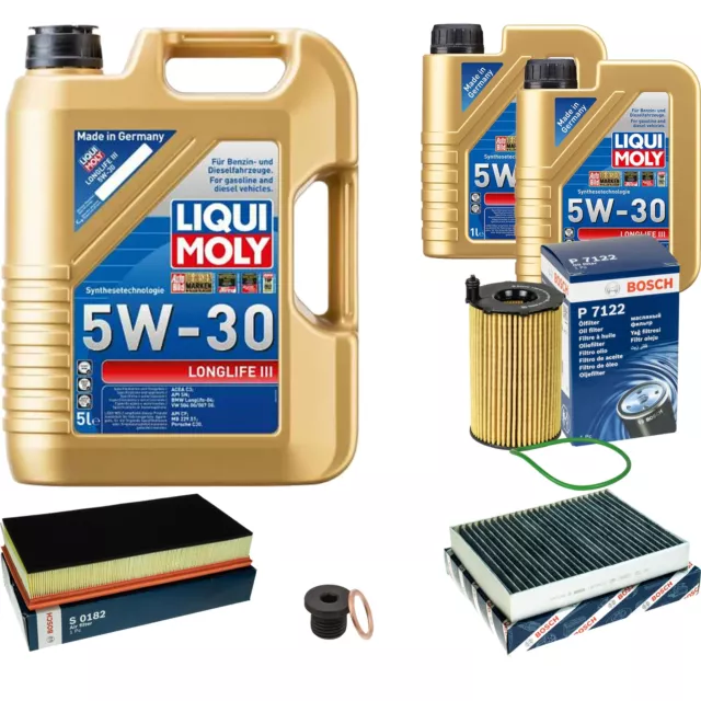 Bosch Inspection Set 7 LIQUI MOLY Longlife 3 5W-30 pour VW Touareg 3.0