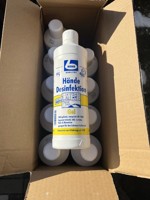 10x Dr. Becher Hände Desinfektion Gel - 500ml - 5 L -Restposten - MHD 10/2023
