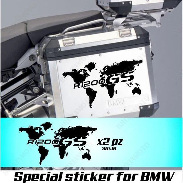 2 ADESIVI STICKERS Planisfero BMW R 1200 gs valigie adventure R GS adv ...