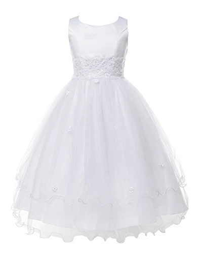 OLIVIA KOO Girls Graceful First Communion Dress Size 2-16 White