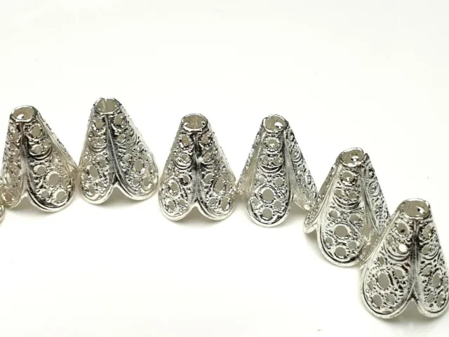 10 X Spacer Metallperle Perlenkappen Tibet Silber farbend 12 mm