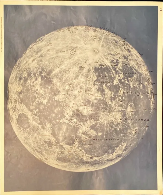 Plate No. 3 From 1960 Photographic Lunar Atlas Moon G P Kuiper Large 17"x21"