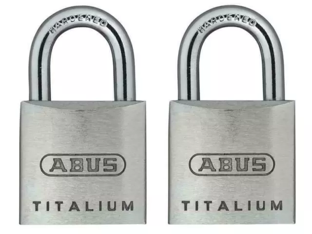 ABUS Mechanical 64Ti/20Mm Titalium Padlock Carded Twin Pack ABU64TI20TC