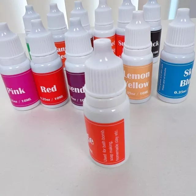 12 Colors Liquid Dye Colorant Set for Soap Bath Bomb Making Food Grade Skin Safe 3