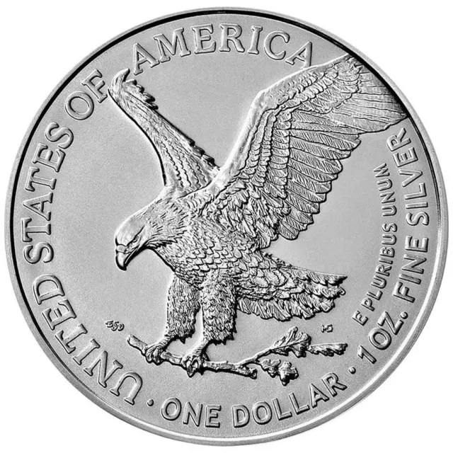 Silbermünze Silver Eagle Neues Motiv 2021 - USA - Anlagemünze - 1 Oz ST