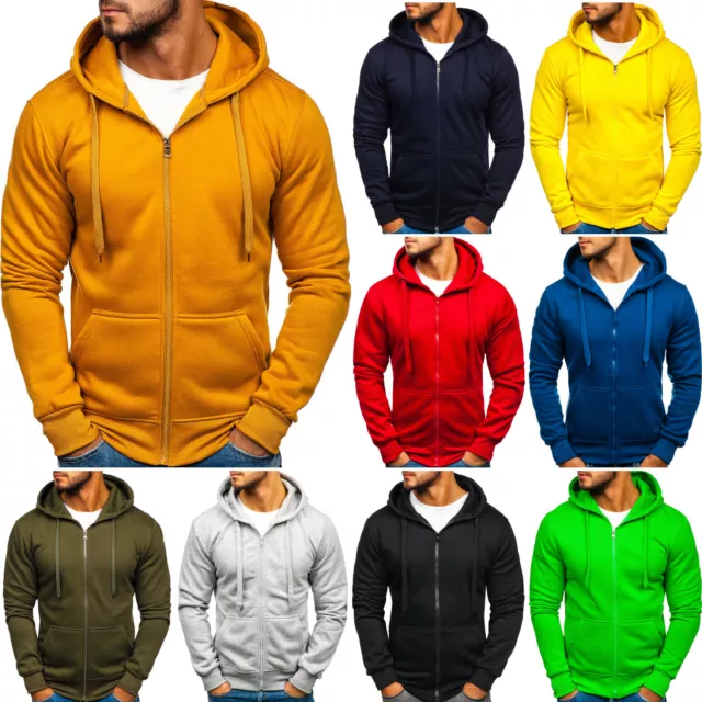 Kapuzenpullover Sweatjacke Hoodie Sweatshirt Pullover Pulli Herren BOLF Basic