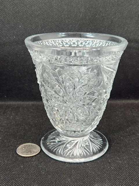Indiana Glass Rosette & Pinwheels 4.5" Spooner Dessert Cup Depression #171 EAPG
