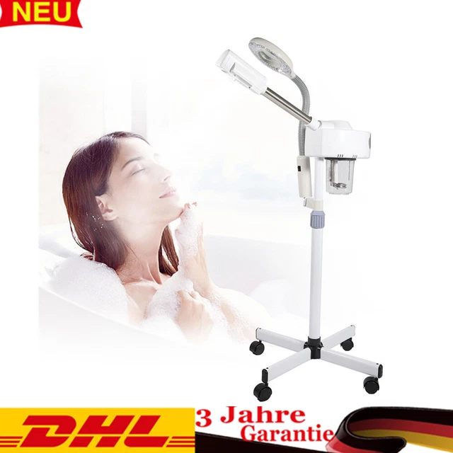 2 en 1 vapor facial LED 3-5X lámparas de aumento máquina spa sauna facial