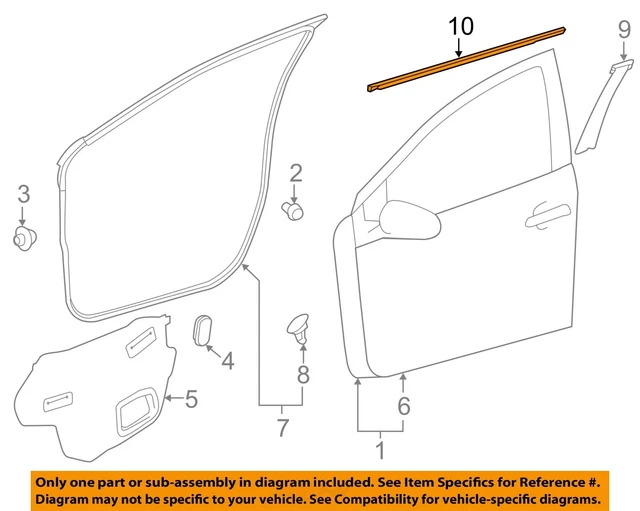 TOYOTA OEM PRIUS CDoor Window SweepBelt Molding Weatherstrip Right
