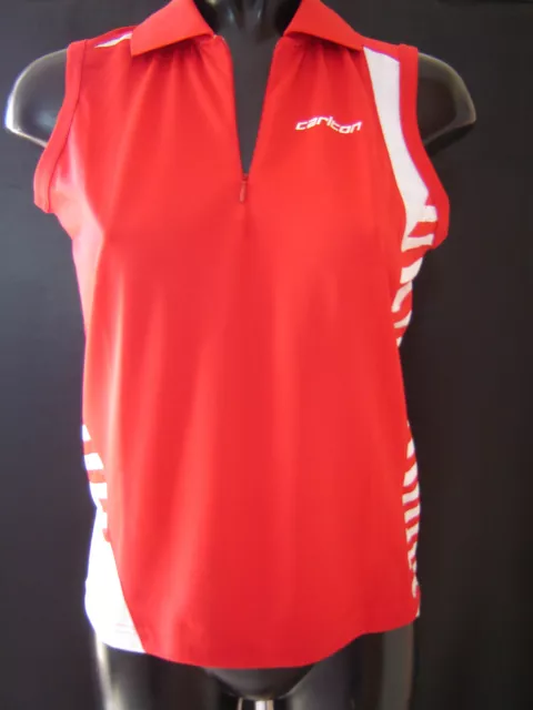 Carlton Badminton Red Shirt Top Aeroflow Sleeveless Girls Size Age 12 /14 NEW