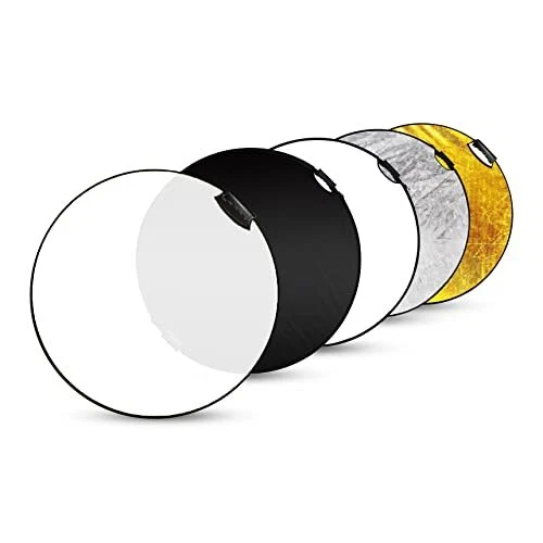 Portable 5-in-1 24 Inch (60cm) Handle Round Reflector Collapsible Mult...