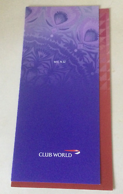 BRITISH AIRWAYS CLUB World Menu and Wine List Oct 1999 Art by Danuta ...